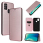 Carbon Fiber Texture Magnetic Horizontal Flip TPU + PC + PU Leather Case with Card Slot, For ZTE Blade A7s 2020
