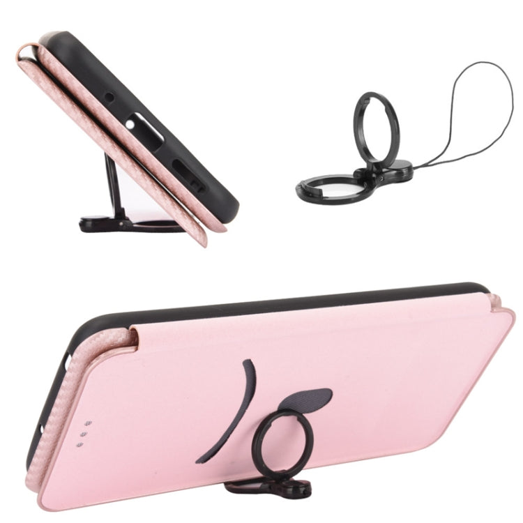 Carbon Fiber Texture Magnetic Horizontal Flip TPU + PC + PU Leather Case with Card Slot, For ZTE Blade A7s 2020