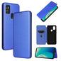 Carbon Fiber Texture Magnetic Horizontal Flip TPU + PC + PU Leather Case with Card Slot, For ZTE Blade A7s 2020
