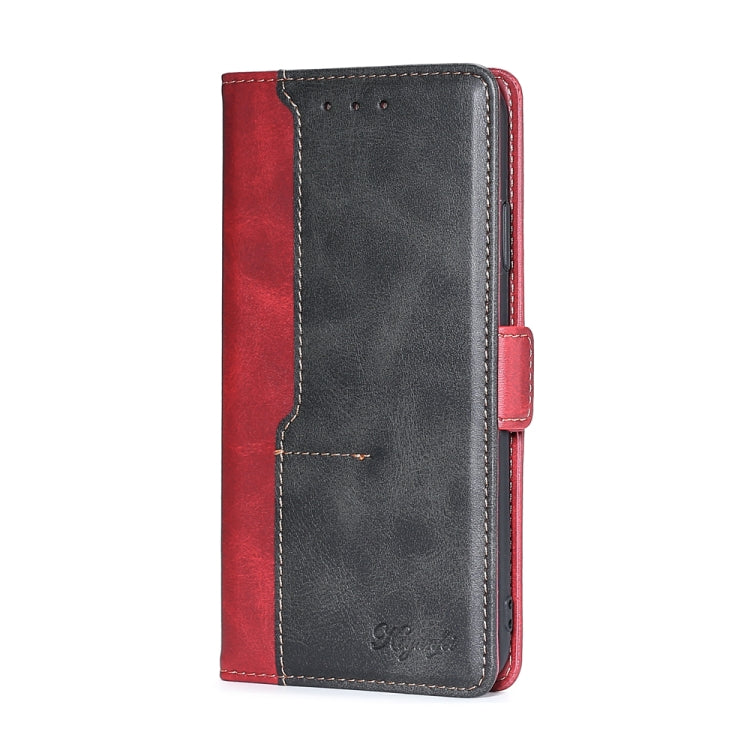 Retro Texture Contrast Color Side Buckle Horizontal Flip Leather Case with Holder & Card Slots & Wallet