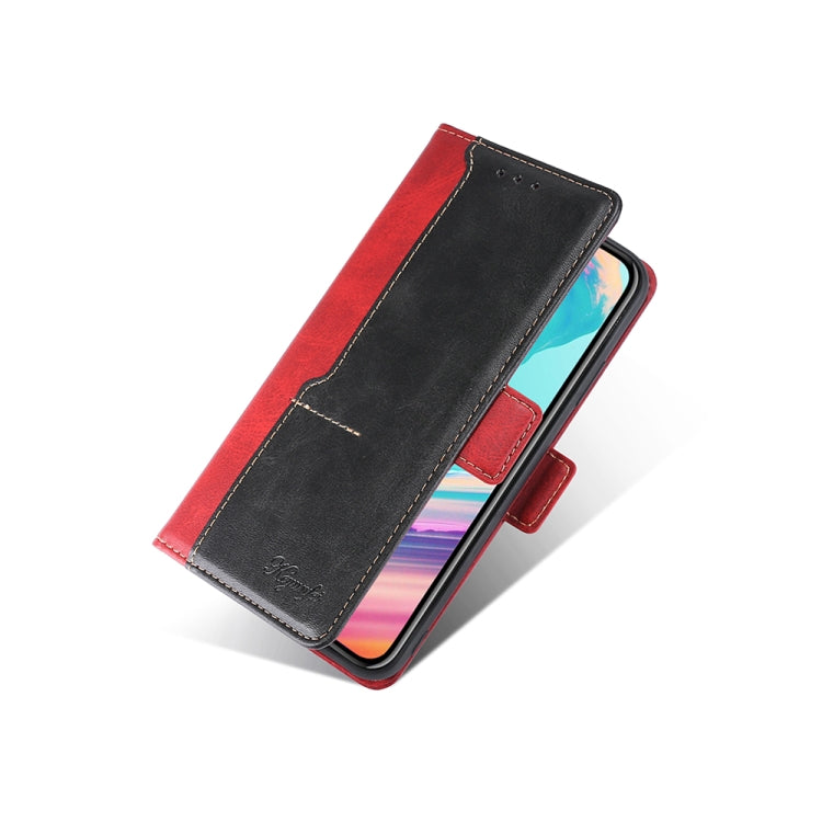 Retro Texture Contrast Color Side Buckle Horizontal Flip Leather Case with Holder & Card Slots & Wallet