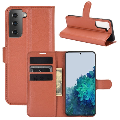 Litchi Texture Horizontal Flip Protective Case with Holder & Card Slots & Wallet, For Galaxy S21+ 5G