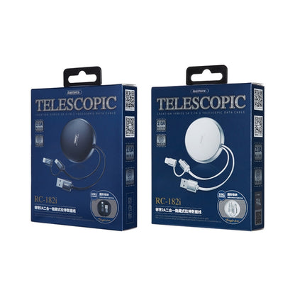 Remax 2A 2 In 1 Creation Series Telescopic Charging Data Cable, Length: 90cm, 8 Pin