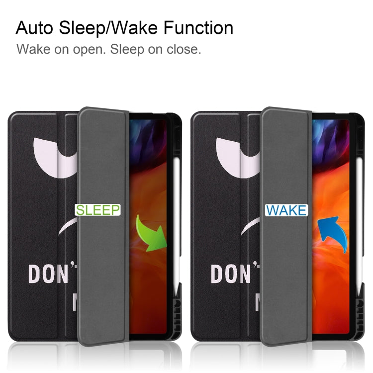 Colored Drawing Horizontal Flip TPU + PU Leather Case with Three-folding Holder & Sleep / Wake-up Function & Pen Slot