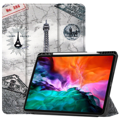 Colored Drawing Horizontal Flip TPU + PU Leather Case with Three-folding Holder & Sleep / Wake-up Function & Pen Slot