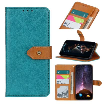 European Floral Embossed Copper Buckle Horizontal Flip PU Leather Case with Holder & Card Slots & Wallet & Photo Frame