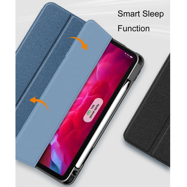 Mutural YASHI Series TPU + PU Cloth Pattern Texture Horizontal Flip Leather Case with Three-folding Holder & Pen Slot & Wake-up / Sleep Function