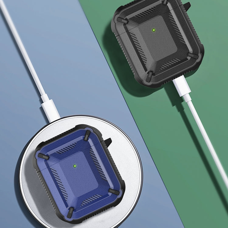 Wireless Earphones Shockproof Diamond Square Pattern Silicone Protective Case, For AirPods 1/2