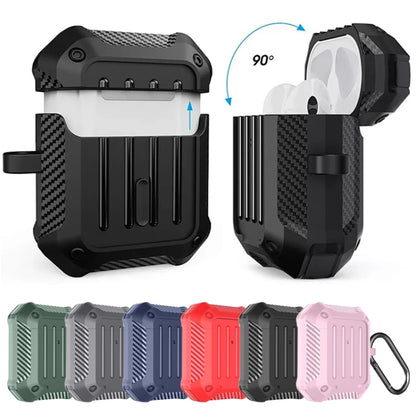 Wireless Earphones Shockproof Carbon Fiber Luggage TPU Protective Case