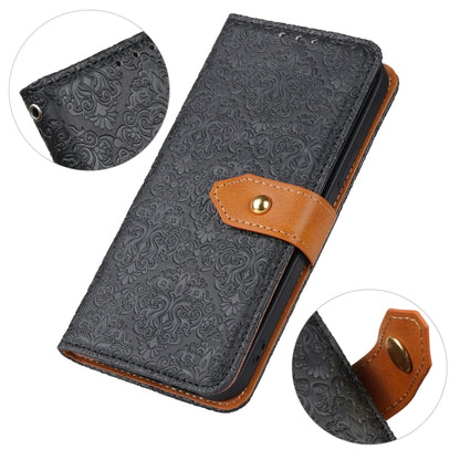 European Floral Embossed Copper Buckle Horizontal Flip PU Leather Case with Holder & Card Slots & Wallet & Photo Frame