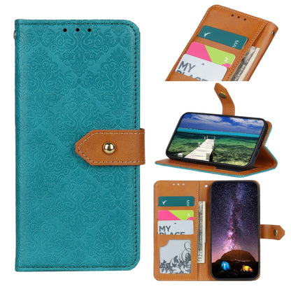 European Floral Embossed Copper Buckle Horizontal Flip PU Leather Case with Holder & Card Slots & Wallet & Photo Frame