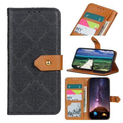 European Floral Embossed Copper Buckle Horizontal Flip PU Leather Case with Holder & Card Slots & Wallet & Photo Frame