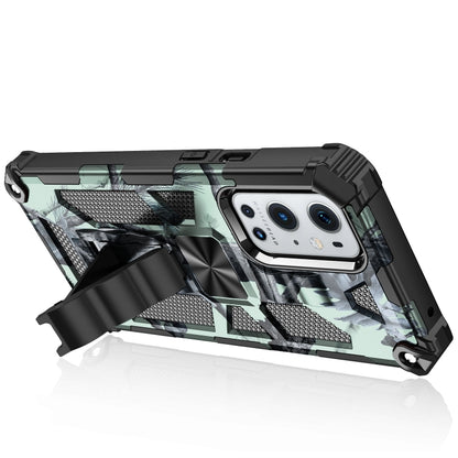 Camouflage Armor Shockproof TPU + PC Magnetic Protective Case with Holder