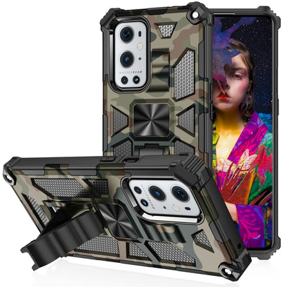 Camouflage Armor Shockproof TPU + PC Magnetic Protective Case with Holder