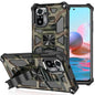 Camouflage Armor Shockproof TPU + PC Magnetic Protective Case with Holder, For Xiaomi Redmi Note 10