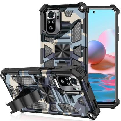 Camouflage Armor Shockproof TPU + PC Magnetic Protective Case with Holder