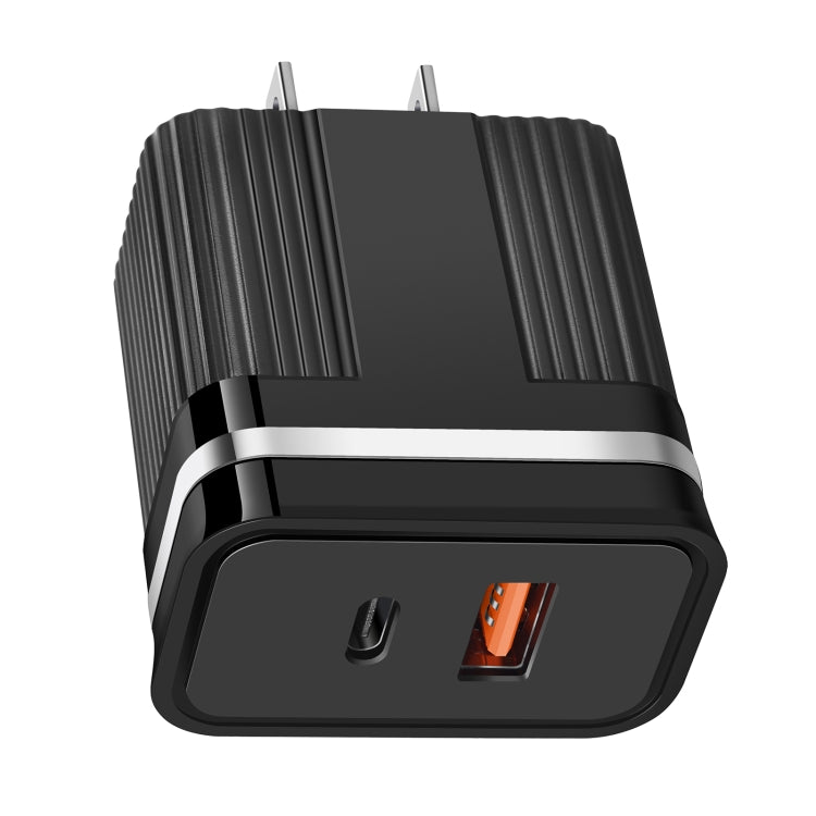 RSY USB + USB-C / Type-C Dual Ports Fast Charging Travel Charger,, US Plug, EU Plug