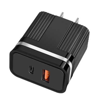 RSY USB + USB-C / Type-C Dual Ports Fast Charging Travel Charger,, US Plug, EU Plug