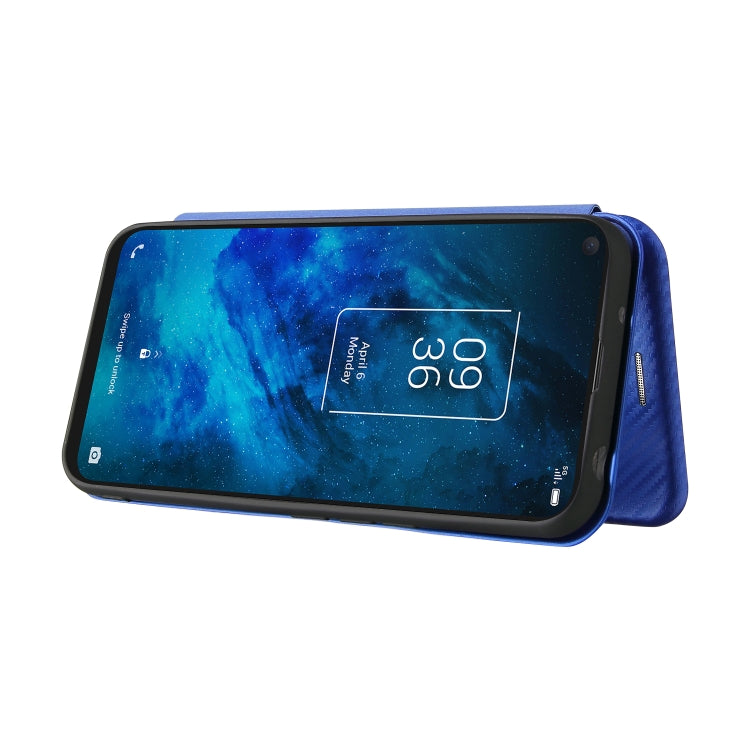 Carbon Fiber Texture Magnetic Horizontal Flip TPU + PC + PU Leather Case with Card Slot