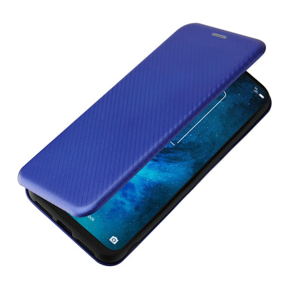 Carbon Fiber Texture Magnetic Horizontal Flip TPU + PC + PU Leather Case with Card Slot