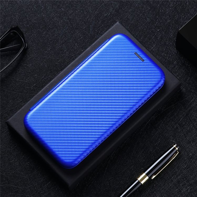 Carbon Fiber Texture Magnetic Horizontal Flip TPU + PC + PU Leather Case with Card Slot