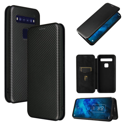 Carbon Fiber Texture Magnetic Horizontal Flip TPU + PC + PU Leather Case with Card Slot