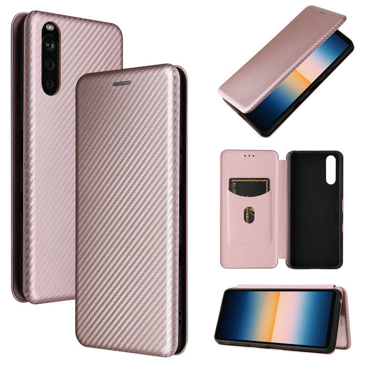 Carbon Fiber Texture Magnetic Horizontal Flip TPU + PC + PU Leather Case with Card Slot