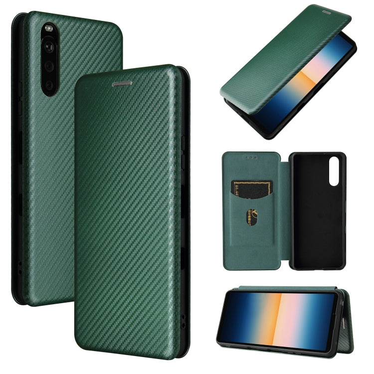 Carbon Fiber Texture Magnetic Horizontal Flip TPU + PC + PU Leather Case with Card Slot
