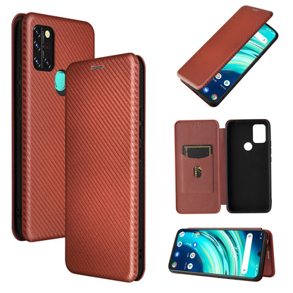Carbon Fiber Texture Magnetic Horizontal Flip TPU + PC + PU Leather Case with Card Slot