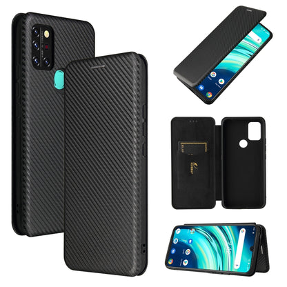Carbon Fiber Texture Magnetic Horizontal Flip TPU + PC + PU Leather Case with Card Slot