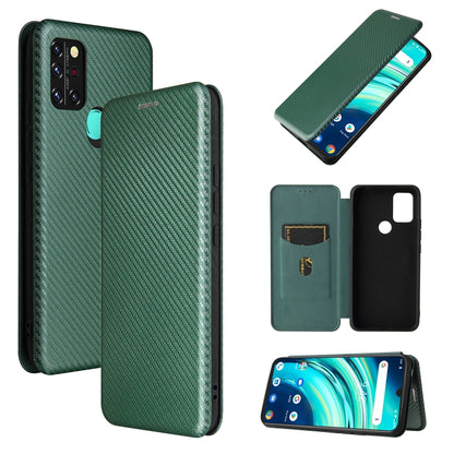 Carbon Fiber Texture Magnetic Horizontal Flip TPU + PC + PU Leather Case with Card Slot
