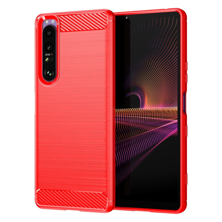 Brushed Texture Carbon Fiber TPU Case, For Sony Xperia 1 III, For Sony Xperia 10 III