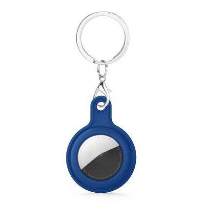 Gel Leather Case Cover with Switchable Keychain Ring for AirTag 2nd Gen / AirTag 1st Gen
