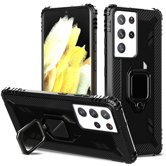 Carbon Fiber Protective Case with 360 Degree Rotating Ring Holder