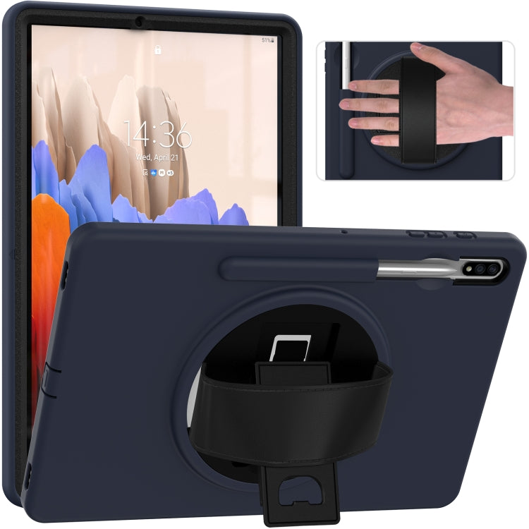 360 Degree Rotation PC + TPU Protective Case with Holder & Hand-strap & Pen Slot