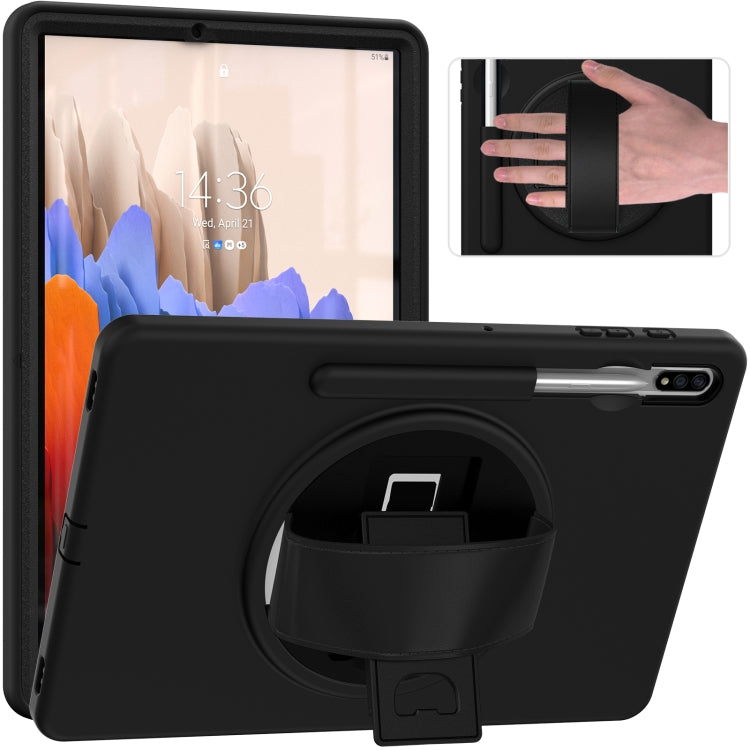 360 Degree Rotation PC + TPU Protective Case with Holder & Hand-strap & Pen Slot