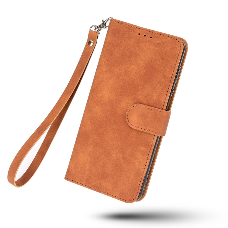 Solid Color Skin Feel Magnetic Buckle Horizontal Flip Calf Texture PU Leather Case with Holder & Card Slots & Wallet