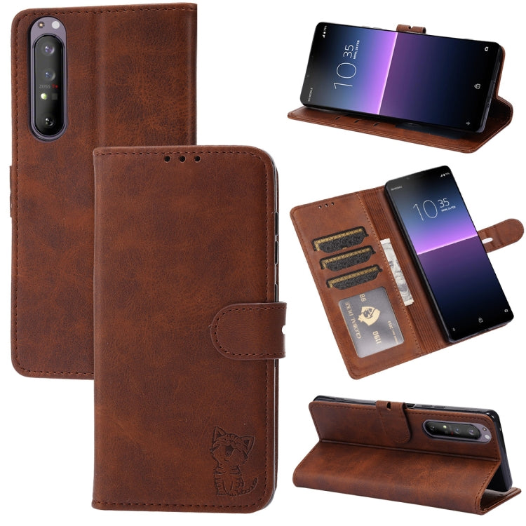 Embossed Happy Cat Pattern Horizontal Flip Leather Case with Holder & Card Slots & Wallet