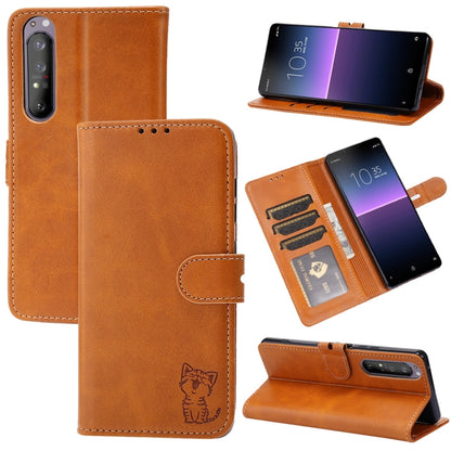 Embossed Happy Cat Pattern Horizontal Flip Leather Case with Holder & Card Slots & Wallet