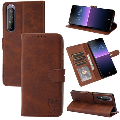 Embossed Happy Cat Pattern Horizontal Flip Leather Case with Holder & Card Slots & Wallet