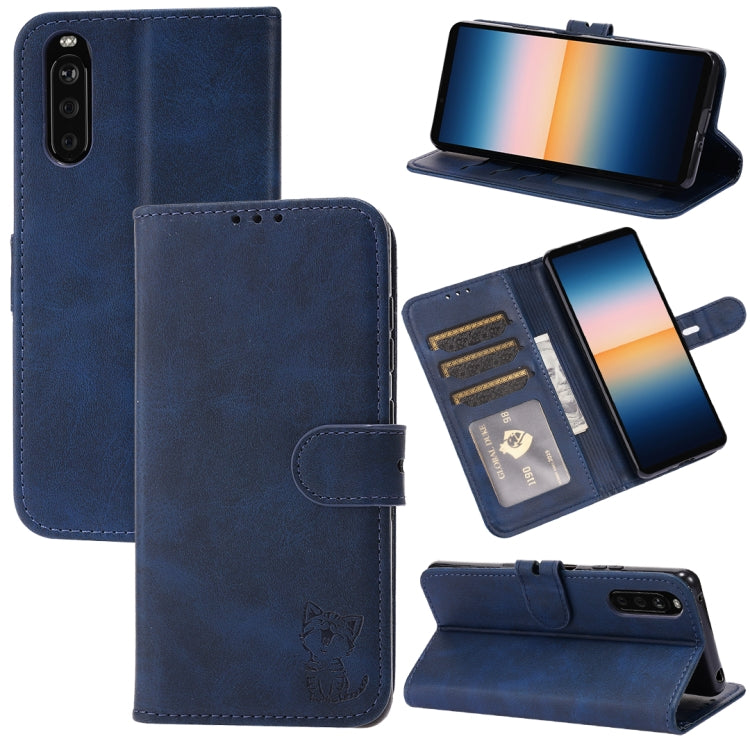 Embossed Happy Cat Pattern Horizontal Flip Leather Case with Holder & Card Slots & Wallet