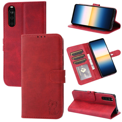 Embossed Happy Cat Pattern Horizontal Flip Leather Case with Holder & Card Slots & Wallet