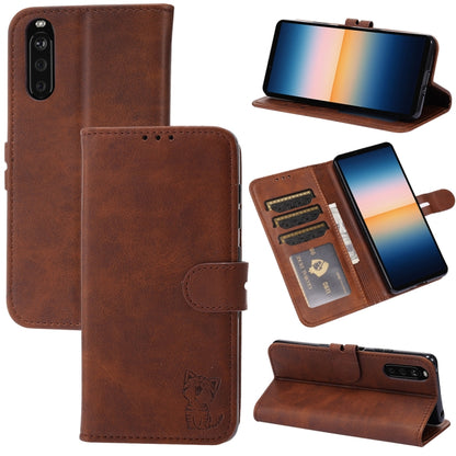 Embossed Happy Cat Pattern Horizontal Flip Leather Case with Holder & Card Slots & Wallet