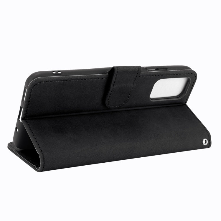 Solid Color Skin Feel Magnetic Buckle Horizontal Flip Calf Texture PU Leather Case with Holder & Card Slots & Wallet