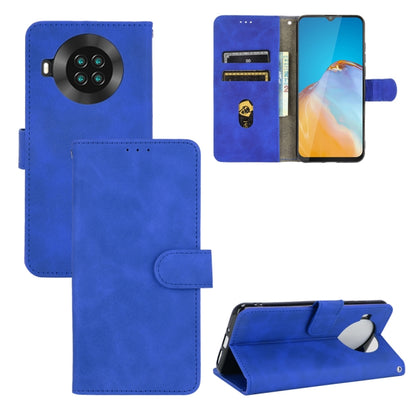 Solid Color Skin Feel Magnetic Buckle Horizontal Flip Calf Texture PU Leather Case with Holder & Card Slots & Wallet