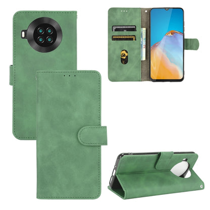 Solid Color Skin Feel Magnetic Buckle Horizontal Flip Calf Texture PU Leather Case with Holder & Card Slots & Wallet