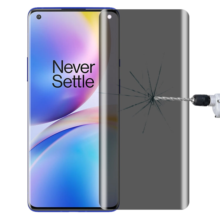 For OnePlus 9 Pro No Fingerprint Unlock 0.3mm 9H Surface Hardness 3D Curved Surface Privacy Glass Film