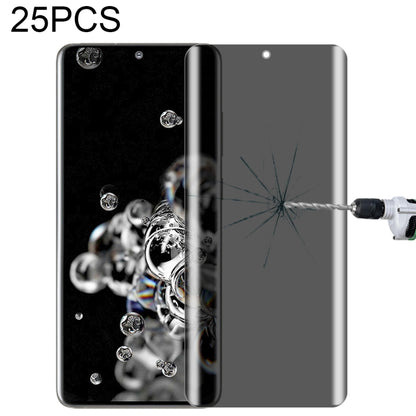 For OnePlus 9 Pro No Fingerprint Unlock 25pcs 0.3mm 9H Surface Hardness 3D Curved Surface Privacy Glass Film