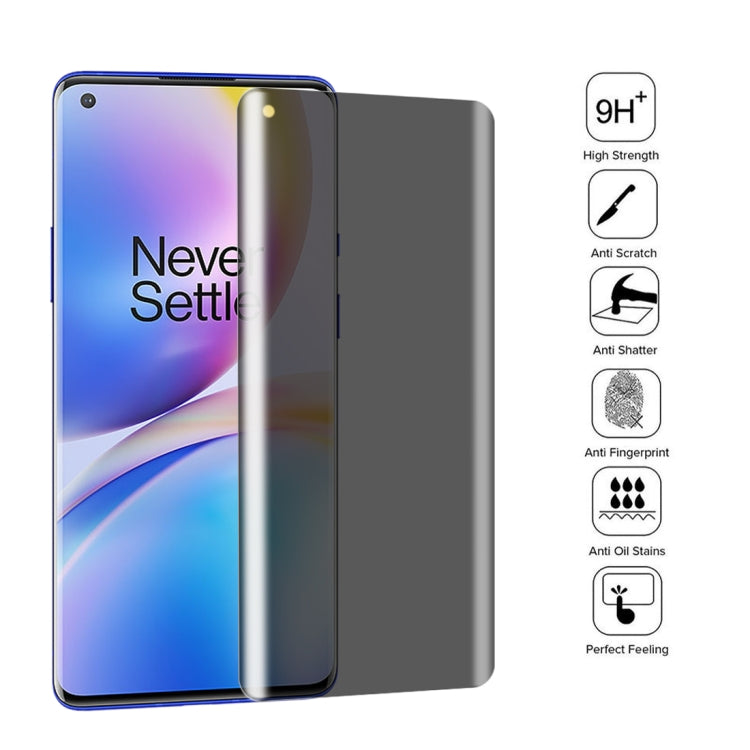 For OnePlus 9 Pro No Fingerprint Unlock 25pcs 0.3mm 9H Surface Hardness 3D Curved Surface Privacy Glass Film