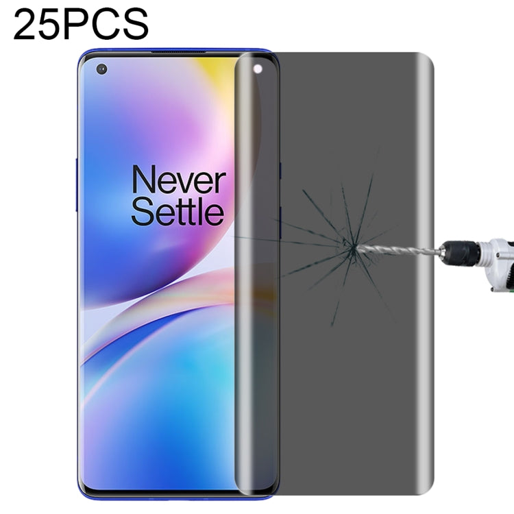 For OnePlus 9 Pro No Fingerprint Unlock 25pcs 0.3mm 9H Surface Hardness 3D Curved Surface Privacy Glass Film, For OnePlus 8 Pro (25 PCS), For Xiaomi Mi 11 (25 PCS), For vivo X50 Pro (25 PCS), For OPPO Reno5 Pro 5G (25 PCS), For OnePlus 9 Pro (25 PCS)  ...